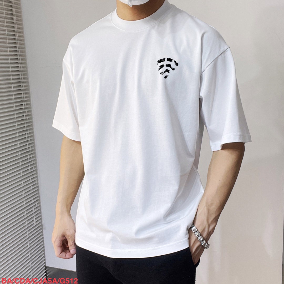 발렌시아가 더블 레이어 반팔 티셔츠