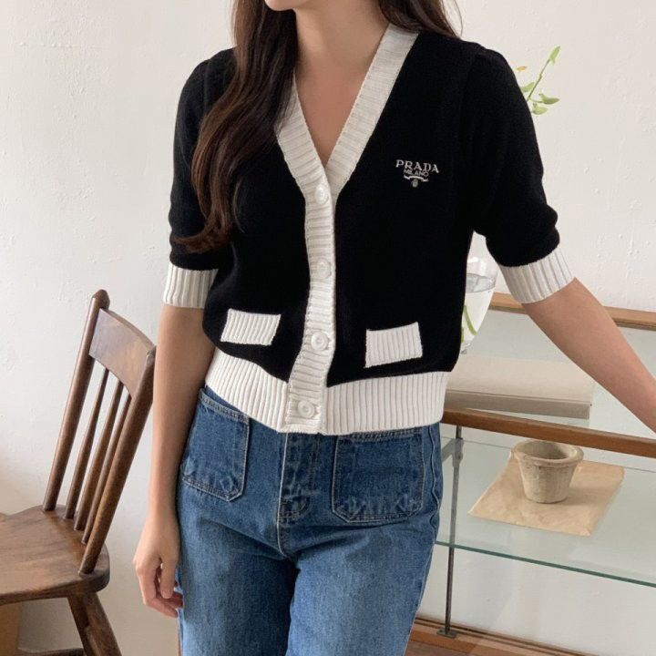 프라다 코튼 가디건