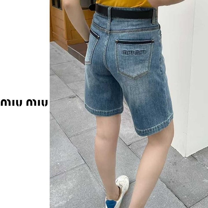 미우미우 MU 볼드라인 청반바지