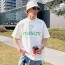 발렌티노 입체 레터링 필름 헤비 반팔 티셔츠 원단 고급 초중량 양면 코튼 천