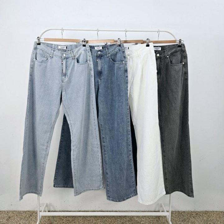 톰브라운 세미 와이드 밴딩 청바지