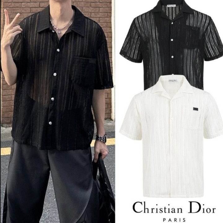 디올 DR 스틸레더탭 크로세 셔츠